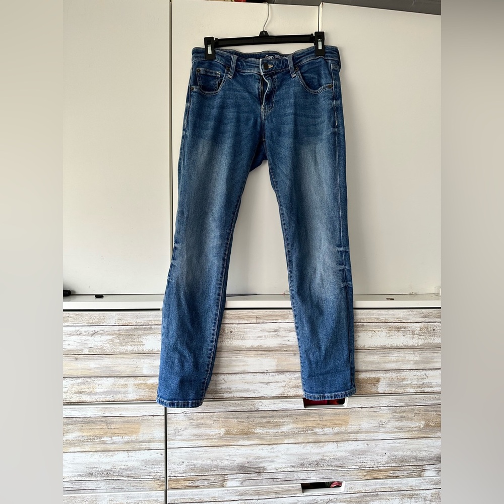 👖 GAP Girlfriend Jeans Women’s Size 2/26R Blue Stretch Denim Straight Leg